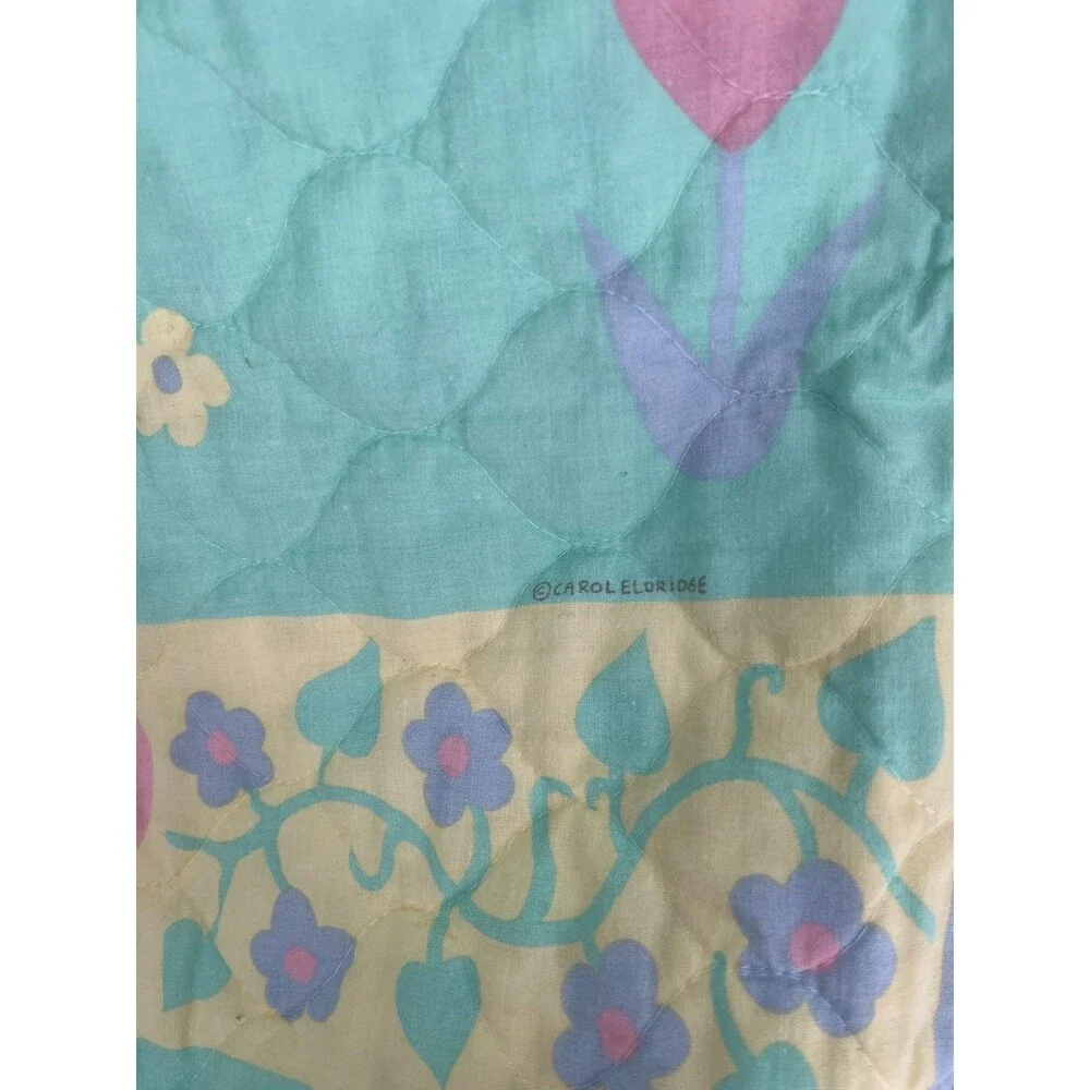 Carol Eldridge Vintage Collection Crib Quilt Baby Blanket Bunny Sheep Pastel